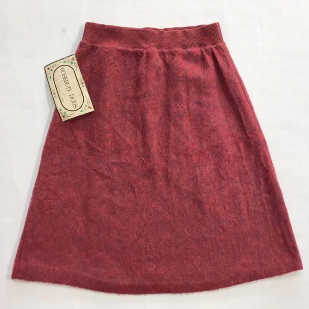 Vintage 80s Fuzzy Skirt Girls Size 12 Preteen Kids Fall Autumn Back to School